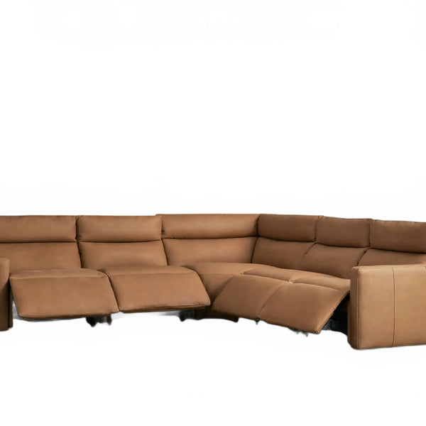 Lannaro Leather Five-Piece Motion Corner Sectional