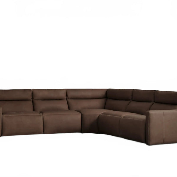 Lannaro Leather Five-Piece Motion Corner Sectional
