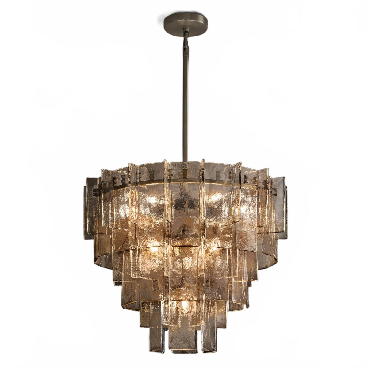 Dryice Glass Multi-layer Round Chandelier