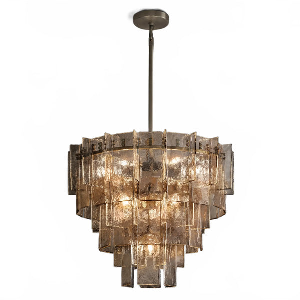 Dryice Glass Multi-layer Round Chandelier