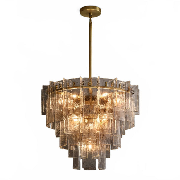 Dryice Glass Multi-layer Round Chandelier