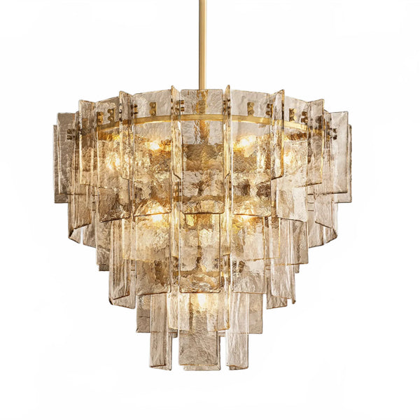 Dryice Glass Multi-layer Round Chandelier