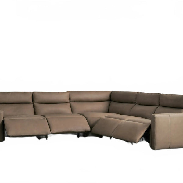 Lannaro Leather Five-Piece Motion Corner Sectional