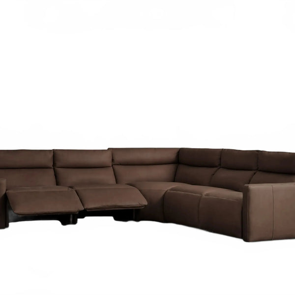 Lannaro Leather Five-Piece Motion Corner Sectional