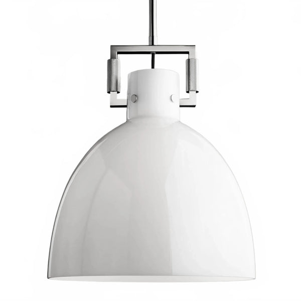 Mechanic Milk Glass Cloche Pendant