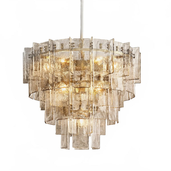 Dryice Glass Multi-layer Round Chandelier