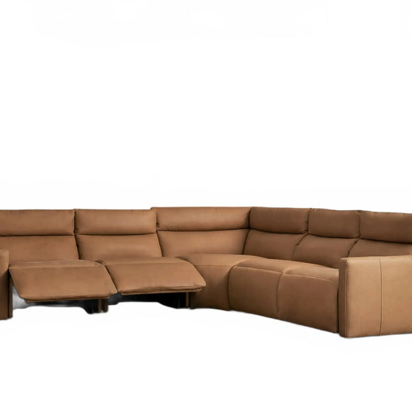 Lannaro Leather Five-Piece Motion Corner Sectional