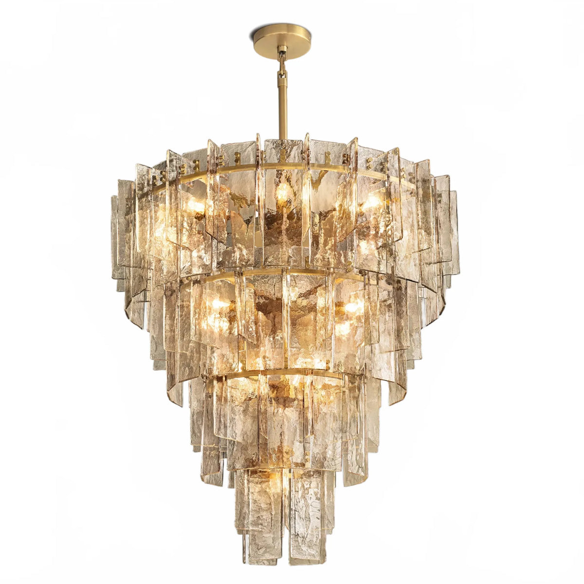 Dryice Glass Multi-layer Round Chandelier