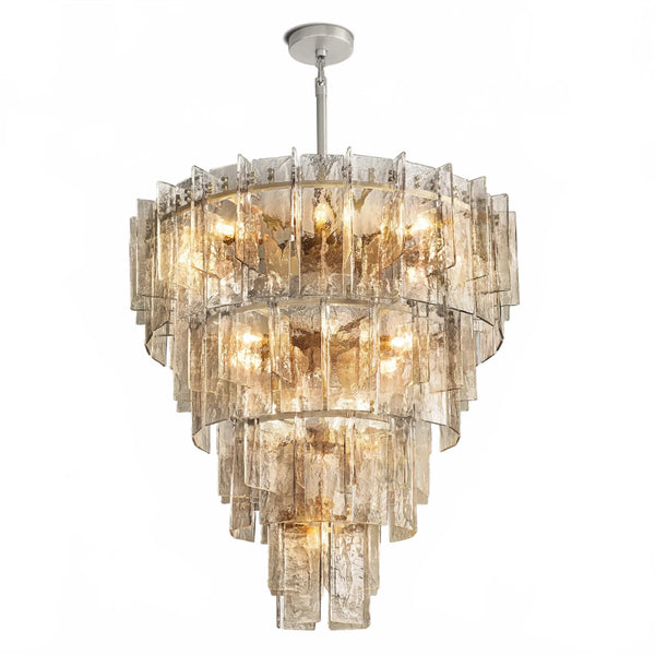 Dryice Glass Multi-layer Round Chandelier