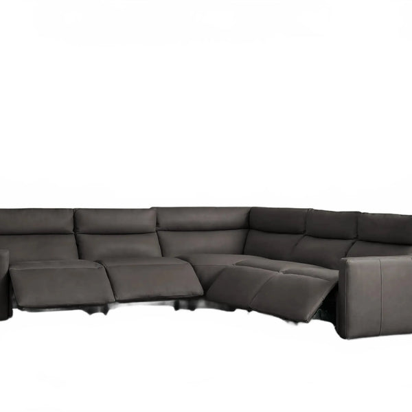 Lannaro Leather Five-Piece Motion Corner Sectional