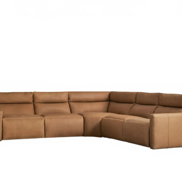 Lannaro Leather Five-Piece Motion Corner Sectional