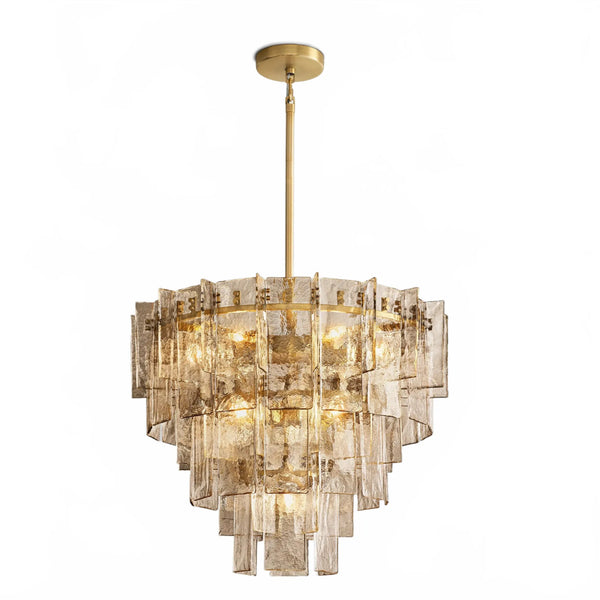Dryice Glass Multi-layer Round Chandelier