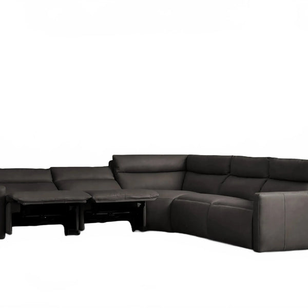 Lannaro Leather Five-Piece Motion Corner Sectional