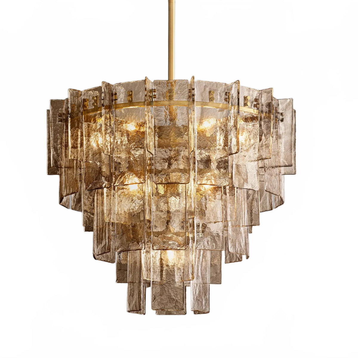 Dryice Glass Multi-layer Round Chandelier