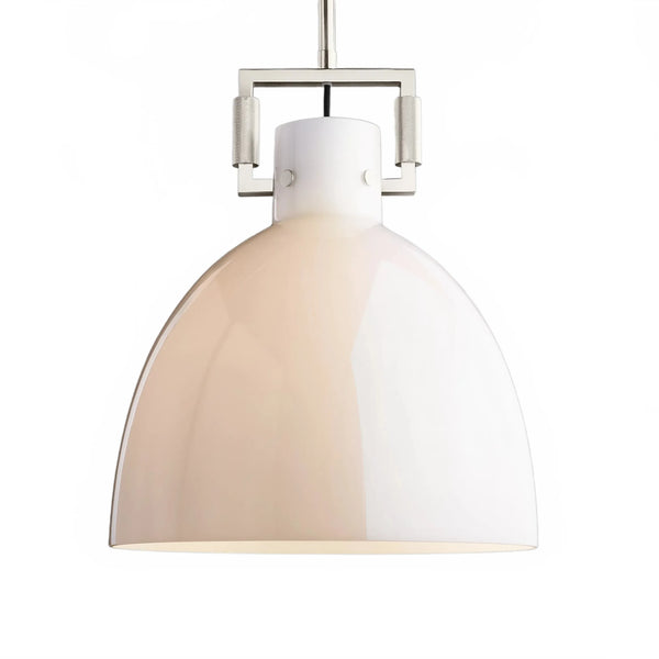 Mechanic Milk Glass Cloche Pendant