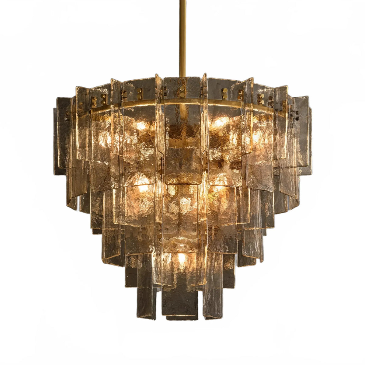 Dryice Glass Multi-layer Round Chandelier