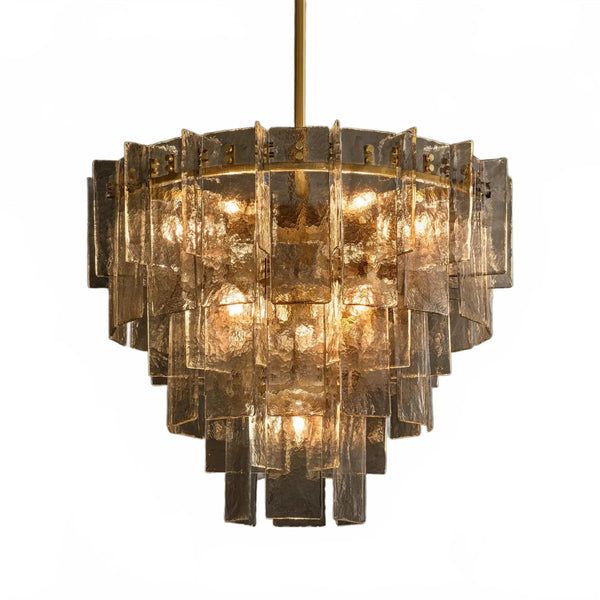 Dryice Glass Multi-layer Round Chandelier