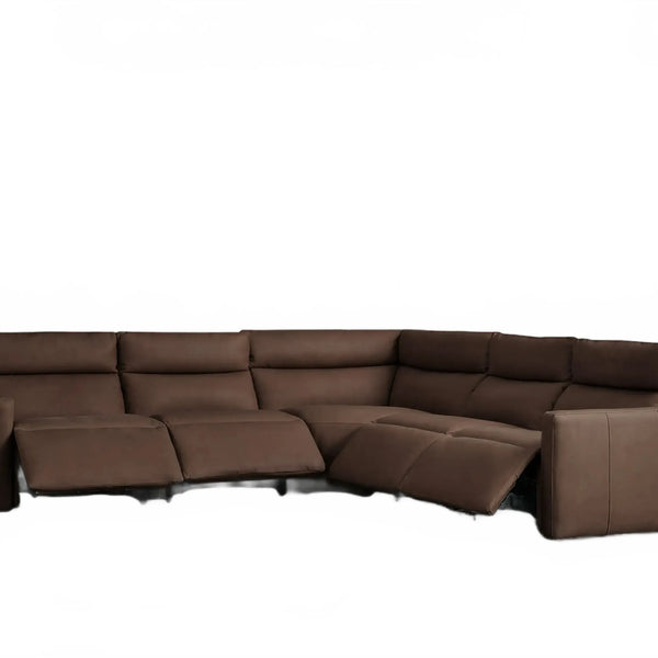 Lannaro Leather Five-Piece Motion Corner Sectional
