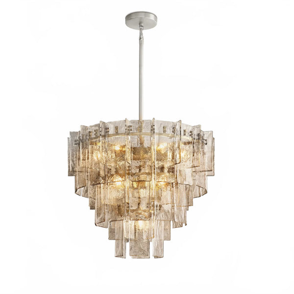 Dryice Glass Multi-layer Round Chandelier
